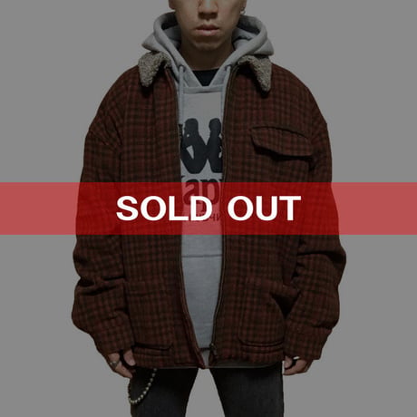 【USED】CHECK WOOL BOMBER JACKET