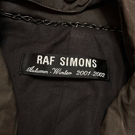 【USED】RAF SIMONS 2001-2002AW "Riot Riot Riot" WAXED TRENCH COAT