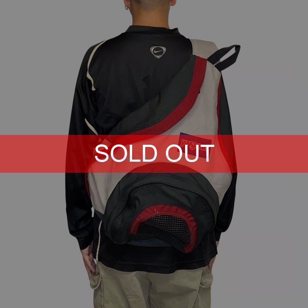 USED】90's-00's JANSPORT Sling backpack Gray×Re