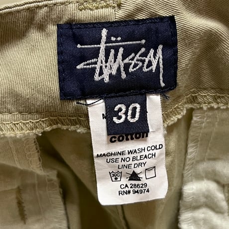 【USED】90's STUSSY CARGO PANTS BEIGE MADE IN USA