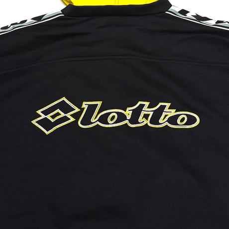 【USED】90's-00's Lotto Logo Tape Pullover Sweat Hoodie Black/Yellow