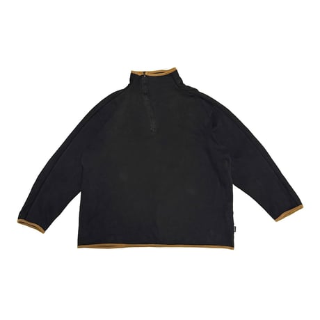【USED】00's BOSS HUGO BOSS Curved Half-Zip Ribbed Cut-and-Sew Top