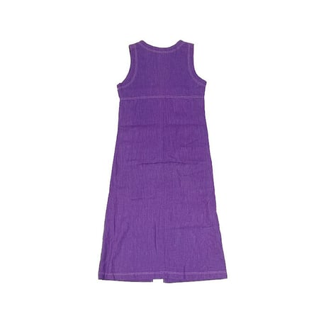 【USED】EURO VINTAGE SLEEVELESS LINEN DRESS PURPLE