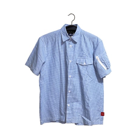 【USED】90'S STUSSY GINGHAM CHECK S/S SHIRT