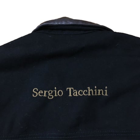 【USED】90'S SERGIO TACCHINI OVERSIZED BLACK DENIM JACKET