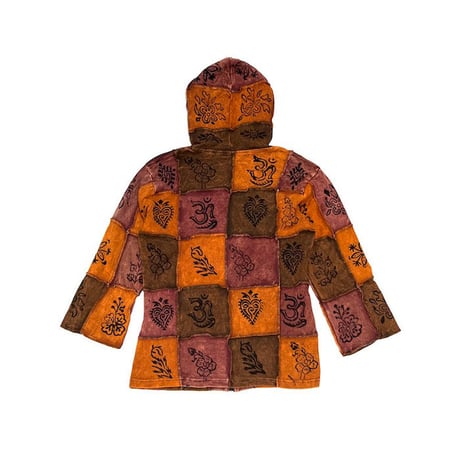 【USED】00'S NEPAL PATCHWORK ZIP-UP HOODIE