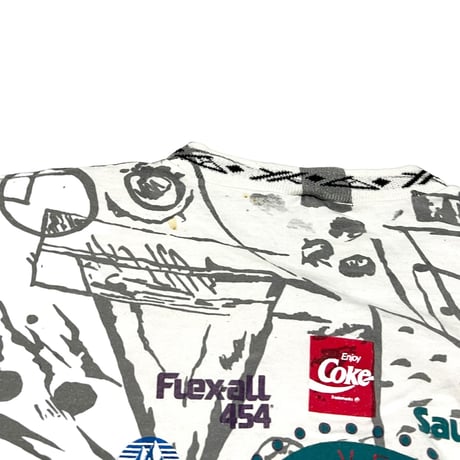 【USED】90's BUD LIGHT TRIATHLON SERIES ALL OVER PRINTED T-SHIRT