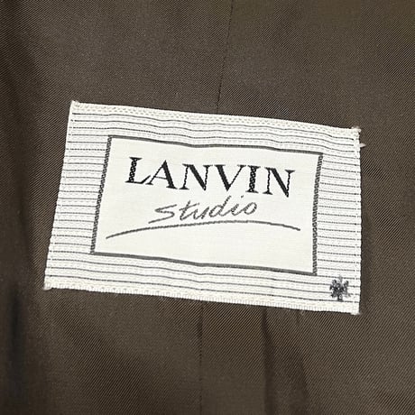 【USED】90's LANVIN Studio SATIN BROWN KHAKI COAT