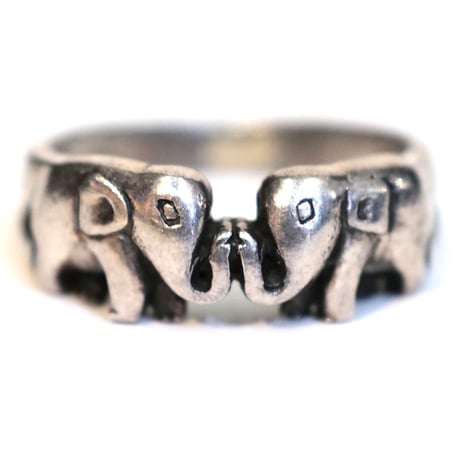 【USED】vintage TWO ELEPHANTS SILVER RING