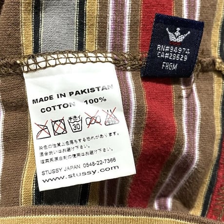 【USED】90'S-00'S STUSSY MULTI BORDER L/S T-SHIRT