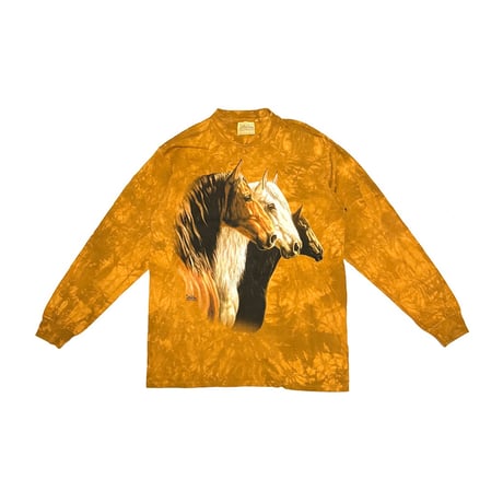 【USED】00's THE MOUNTAIN Triple Horse Tie-Dye Long Sleeve T-Shirt