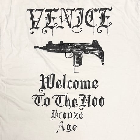 【USED】2010's BRONZE AGE “VENICE / Welcome To The Hoo” Graphic T-Shirt White
