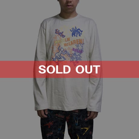 【USED】90'S WORLDS END CLASSICS MALCOLM MCLAREN × KEITH  HARING L/S T-SHIRT