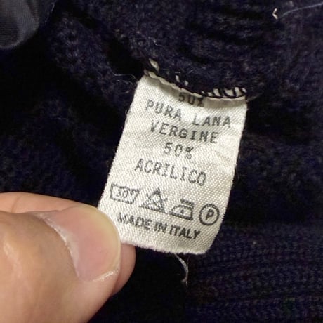 【USED】80's Italian Ribbed Knit Vest with Nylon Trim