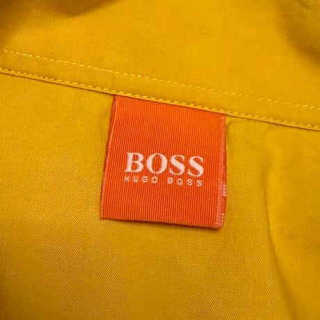 【USED】00's HUGO BOSS Mustard Yellow Snap Button Shirt