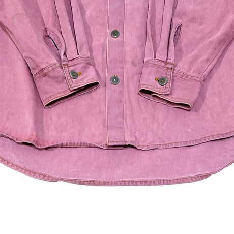 【USED】80'S QUIKSILVER COTTON SHIRT PINK PURPLE