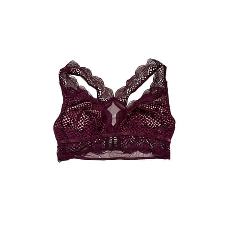 【USED】00's LACE BRA TOP BURGUNDY