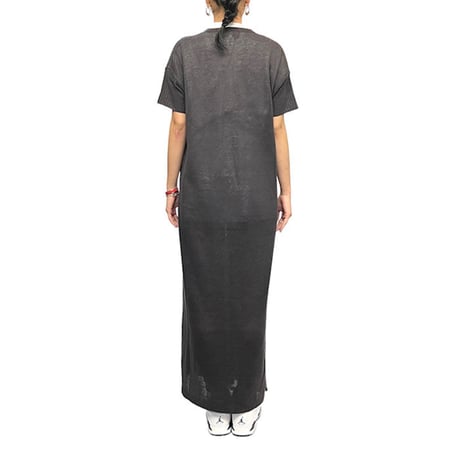 【USED】90'S-00'S MAX MARA WEEKEND LINE S/S LINEN MAXI DRESS