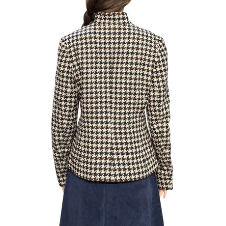 【USED】90's Houndstooth Stand-Collar Wool Jacket