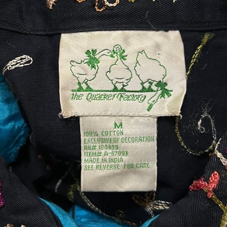 【USED】80's The Quacker Factory EMBROIDERED BEADED BUTTERFLIES JACKET