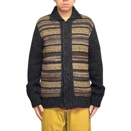 【USED】00's & DOLCE&GABBANA BORDER COLLARED KNIT CARDIGAN
