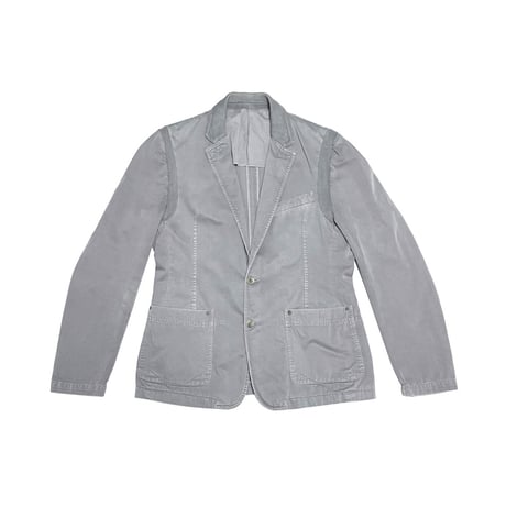 【USED】00's D&G DOLCE & GABBANA Washed Gray Cotton Tailored Jacket