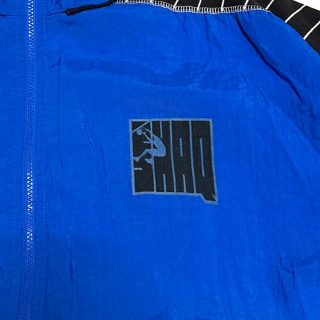 【USED】90's Reebok SHAQ SHAQUILLE O'NEAL BLUE NYLON × PIN STRIPE SWEAT JACKET