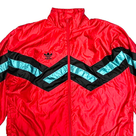 【USED】80'S adidas ZIGZAG LINE POLY JACKET RED