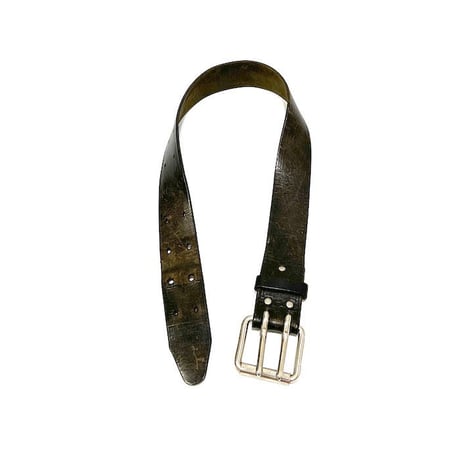 【USED】80'S DOUBLE PIN BUCKLE LEATHER BELT