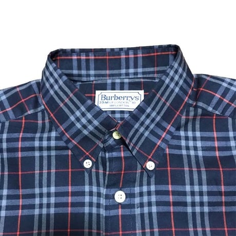 【USED】90'S BURBERRYS NOVA CHECK B.D SHIRT NAVY