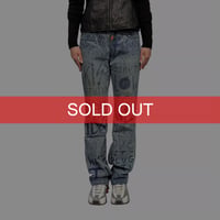 【USED】90's W.&L.T. "KISS THE FUTURE" Graffiti Print Denim Pants