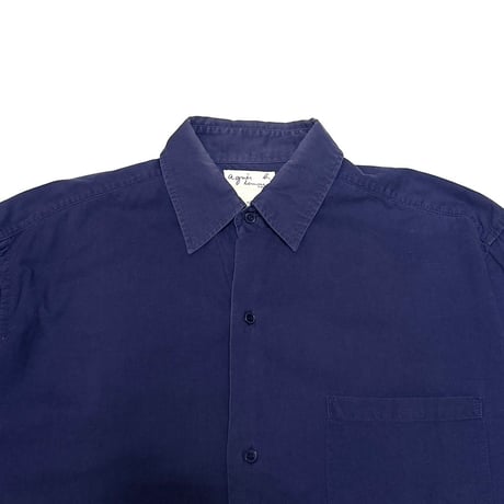 【USED】90's agnès b. homme ROYAL NAVY SHIRT