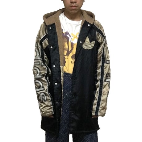 【USED】90'S ADIDAS OLD SCHOOL COAT BLACK×GOLD
