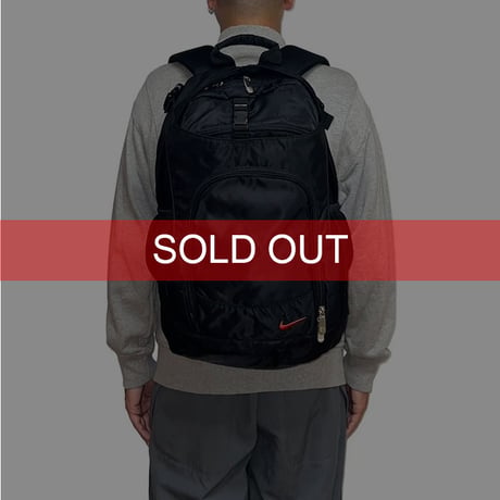 【USED】00's NIKE BACKPACK BLACK with RED SWOOSH