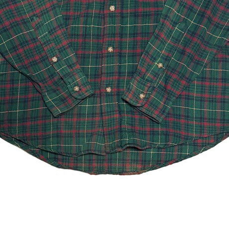 【USED】80's Polo by Ralph Lauren "POLO COUNTRY" Plaid Flannel Shirt Green