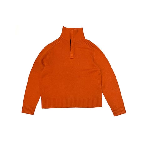 【USED】00's J.CREW HALF BUTTON HI-NECK PULLOVER KNIT SWEATER