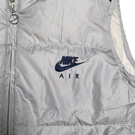 【USED】00's EURO NIKE AIR Silver Down & Feather Puffer Vest