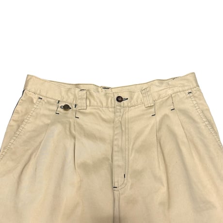 【USED】80's QUATTRO French Cotton Side Line Ankle Pants