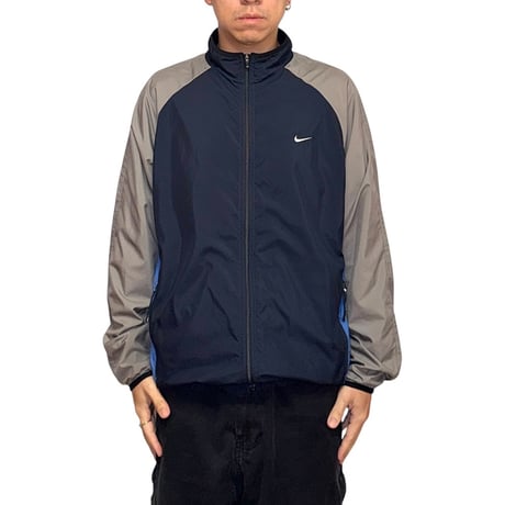 【USED】00's NIKE Panelled Track Jacket Navy × Grey × Blue Colorway