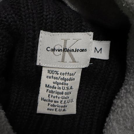 【USED】90's-00's CK Calvin Klein Jeans Cotton Drivers Knit Jacket Made in U.S.A.