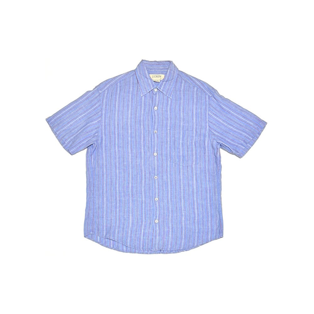 USED】00's J.CREW Multi-Stripe Linen S/S Shirt