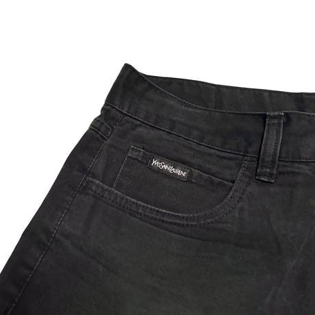 【USED】90's-00's Yves Saint Laurent Pour Homme Y Stitch Pocket Black Pants