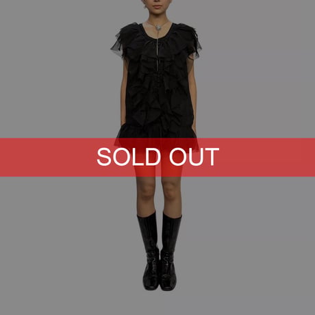 【USED】00's Twelve By Twelve Ruffle Tulle Mini Dress