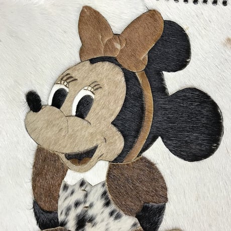 【USED】80'S MINNIE MOUSE UNBORN CARF PATCHWORK WALL TAPESTRY