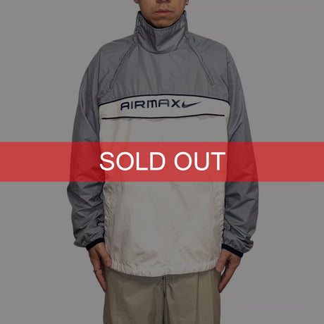 【USED】00's EURO NIKE AIRMAX Figure-8 Double Zip Neck Pullover Nylon Jacket