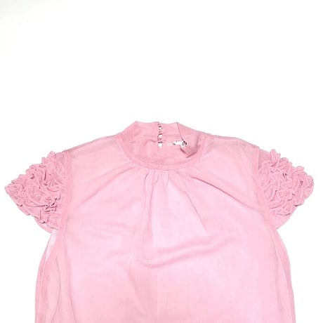 【USED】00'S Xing FRILL SLEEVE TOP PINK