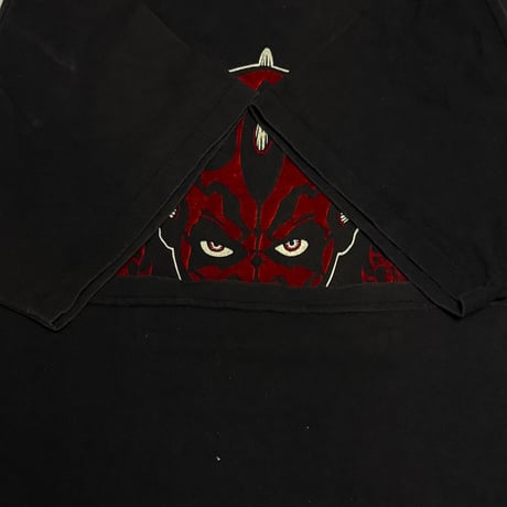 【USED】90's-00's Star Wars Episode 1 Darth Maul Flocked Print T-Shirt