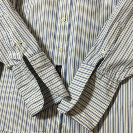 【USED】90'S TOMMY HILFIGER OVERSIZED  DOUBLE CUFFS STRIPE SHIRT
