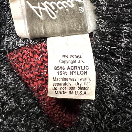 【USED】80'S-90'S Alicia HIBISCUS KNIT SWEATER