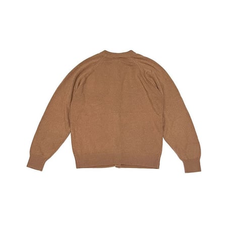 【USED】80'S PEARL LIKE BUTTON KNIT CARDIGAN BROWN